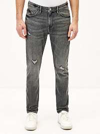 Šedé pánske slim fit džínsy s potrhaným efektom Celio Tosley