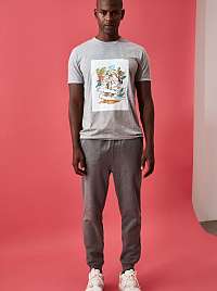 Šedé pánske tepláky Trendyol