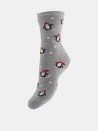Šedé ponožky s vianočným motívom Pieces