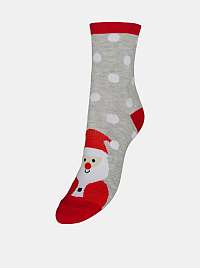 Šedé ponožky s vianočným motívom VERO MODA