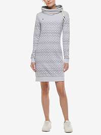 Šedo-biele dámske vzorované mikinové šaty Ragwear Chloe Dress