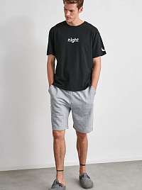 Šedo-čierne pánske pyžamo Trendyol