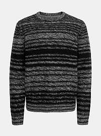 Šedo-čierny pruhovaný sveter ONLY & SONS Callen