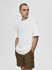 Selected Homme biele pánske basic tričko Malcolm