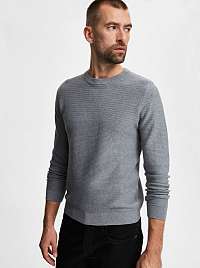 Selected Homme sivé pánsky basic sveter