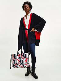 Sivá dámska vzorovaná veľká kabelka Tommy Hilfiger