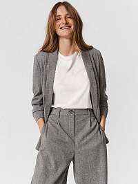 Sivá pruhovaná bunda s 3/4 rukávmi VERO MODA Alba