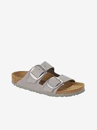 Sivé dámske kožené papuče Birkenstock Arizona Big Buckl