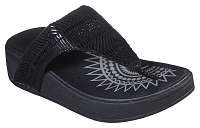 Skechers čierne na platforme žabky Retrogrades Jupiter Black Metallic