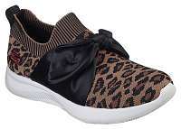 Skechers leopardie tenisky Bobs Sport Squad 2 s mašľou