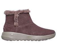 Skechers ružové zimné topánky On The Go Joy Bundle Up s kožušinkou