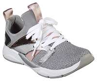 Skechers sivo-strieborné dievčenské tenisky Shine Status