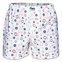 Slippsy biele pánske trenírky s námornickými motívmi Sailor - L