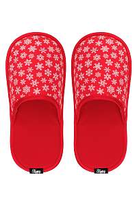 Slippsy červené unisex domáce šľapky Red Snowflake