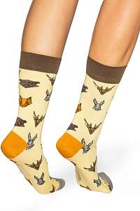Slippsy svetlo žlté unisex ponožky Animal 
