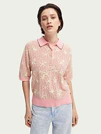 Staroružová dámska vzorovaná polokošeľa Scotch & Soda