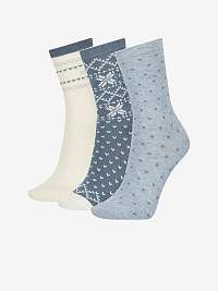 Súprava dámskych ponožiek Calvin Klein v krémovej a modrej farbe