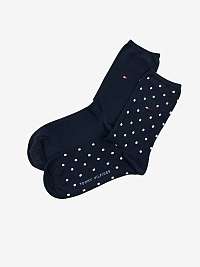 Súprava dámskych ponožiek tmavomodrej farby Tommy Hilfiger Sock Dot 2P