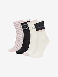 Súprava dámskych ponožiek v čiernej a krémovej farbe Calvin Klein