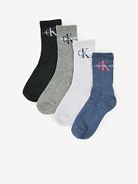 Súprava dámskych ponožiek v modrej, čiernej, sivej a bielej farbe Calvin Klein