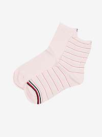Súprava dámskych ponožiek v ružovej farbe Tommy Hilfiger Short Sock 2P Preppy