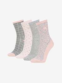 Súprava dámskych ponožiek v sivej a svetloružovej farbe Calvin Klein