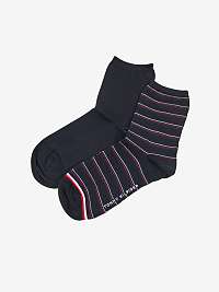 Súprava dámskych ponožiek v tmavomodrej farbe Tommy Hilfiger Short Sock 2P Preppy