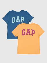 Súprava dvoch chlapčenských tričiek GAP v modrej a oranžovej farbe
