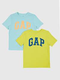 Súprava dvoch detských tričiek GAP v modrej a žltej farbe
