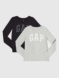 Súprava dvoch dievčenských tričiek v sivej a čiernej farbe GAP