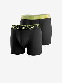 Súprava dvoch pánskych boxeriek v čiernej farbe Replay