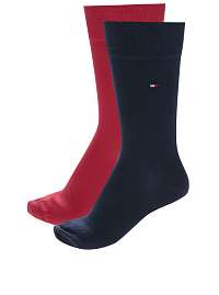 Súprava dvoch párov pánskych ponožiek v modrej a červenej farbe Tommy Hilfiger