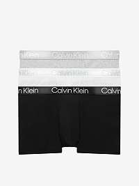 Súprava troch boxeriek v čiernej, sivej a bielej farbe Calvin Klein
