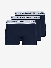 Súprava troch pánskych boxeriek Jack & Jones Basic v tmavomodrej farbe