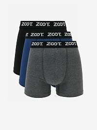 Súprava troch pánskych boxeriek v čiernej, modrej a sivej farbe ZOOT.lab