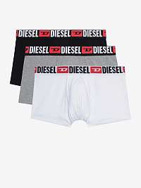 Súprava troch pánskych boxeriek v čiernej, šedej a bielej farbe Diesel