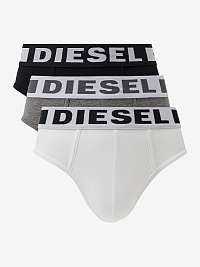 Súprava troch pánskych nohavičiek v čiernej, sivej a bielej farbe Diesel