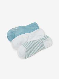 Súprava troch párov dámskych ponožiek Converse v bielej a modrej farbe
