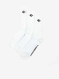 Súprava troch párov ponožiek v bielej farbe Converse