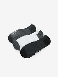 Súprava troch párov ponožiek v čiernej, bielej a šedej farbe Converse