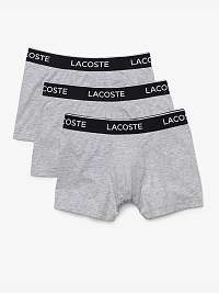 Súprava troch párov šedých pánskych boxeriek Lacoste
