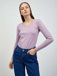 Svetlo fialové dámske základné tričko s dlhým rukávom ZOOT.lab Molly