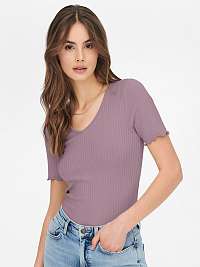 Svetlo fialové rebrované tričko Jacqueline de Yong Fransiska