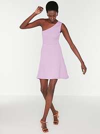 Svetlo fialové rebrované základné šaty Trendyol
