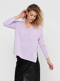 Svetlo fialový dámsky sveter s rozparky ONLY Amalia