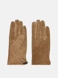 Svetlo hnedé kožené rukavice ONLY