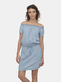 Svetlo modré šaty s odhalenými ramenami Ragwear Everly Denim