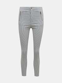 Svetlo šedé pruhované skinny fit nohavice TALLY WEiJL
