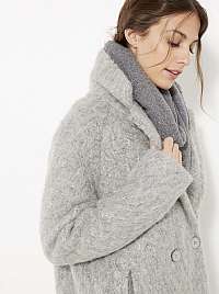 Svetlo šedý zimný kabát s prímesou vlny CAMIEU