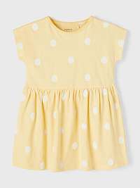 Svetlo žlté dievčenské bodkované šaty name it Helle